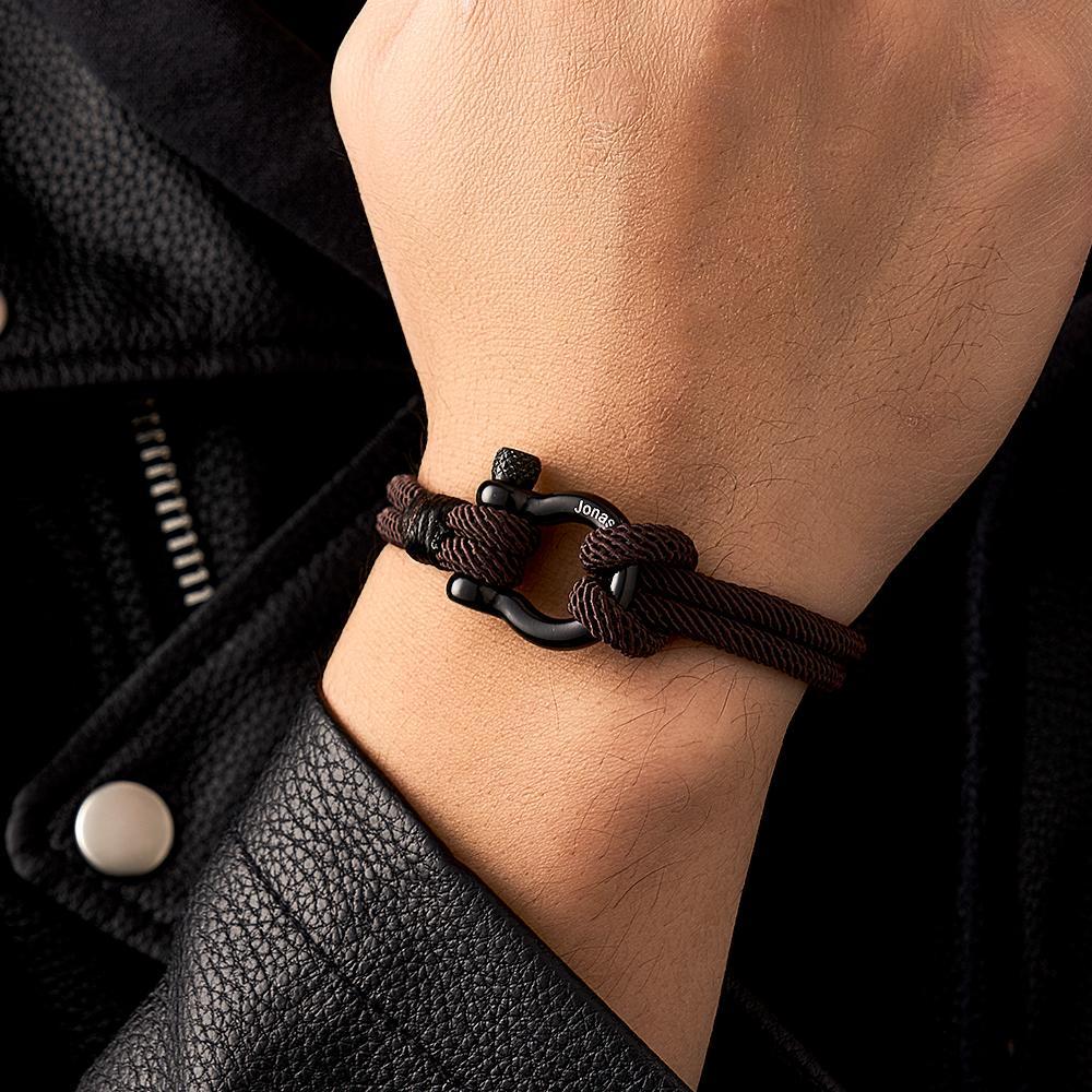 Engravable Bracelet Personalized Classic Rope Bracelet For Men - NameNecklace