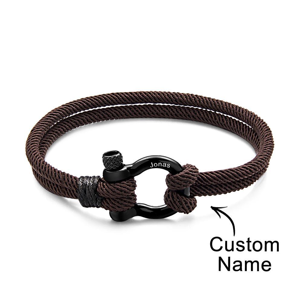 Engravable Bracelet Personalized Classic Rope Bracelet For Men - NameNecklace