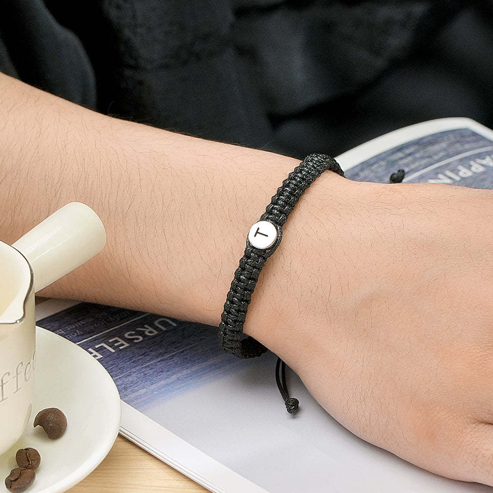 Personalized Initial Bracelets Engraving Braided Rope Wrist Bracelets Gift for Lover - NameNecklace