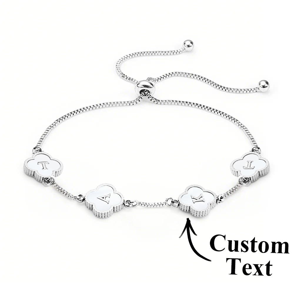 Clover Custom Name Bracelet (Gold)