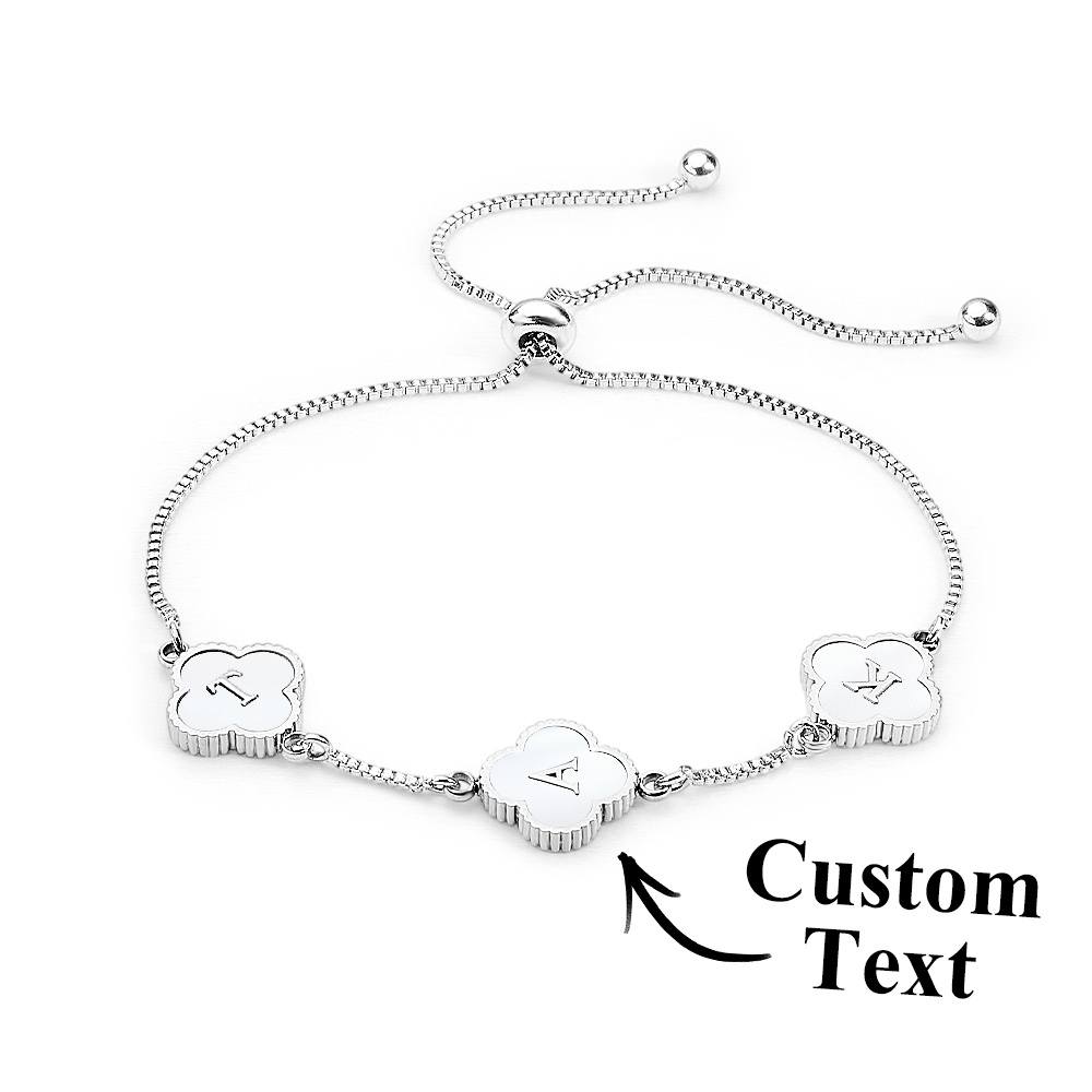 Clover Custom Name Bracelet (Gold)