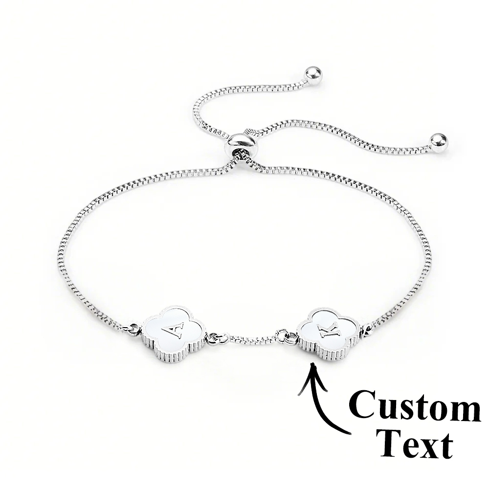 Clover Custom Name Bracelet (Gold)