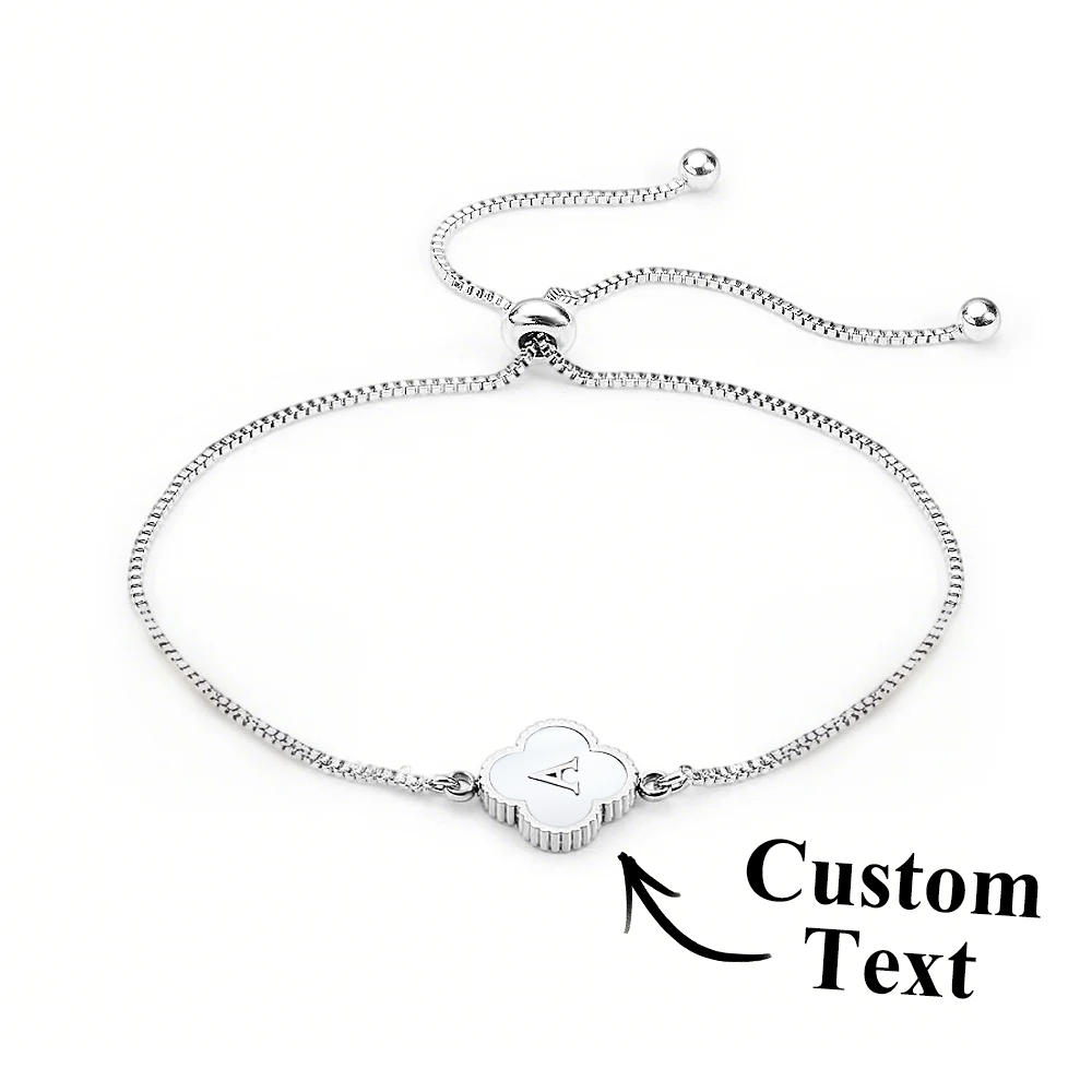 Clover Custom Name Bracelet (Gold)