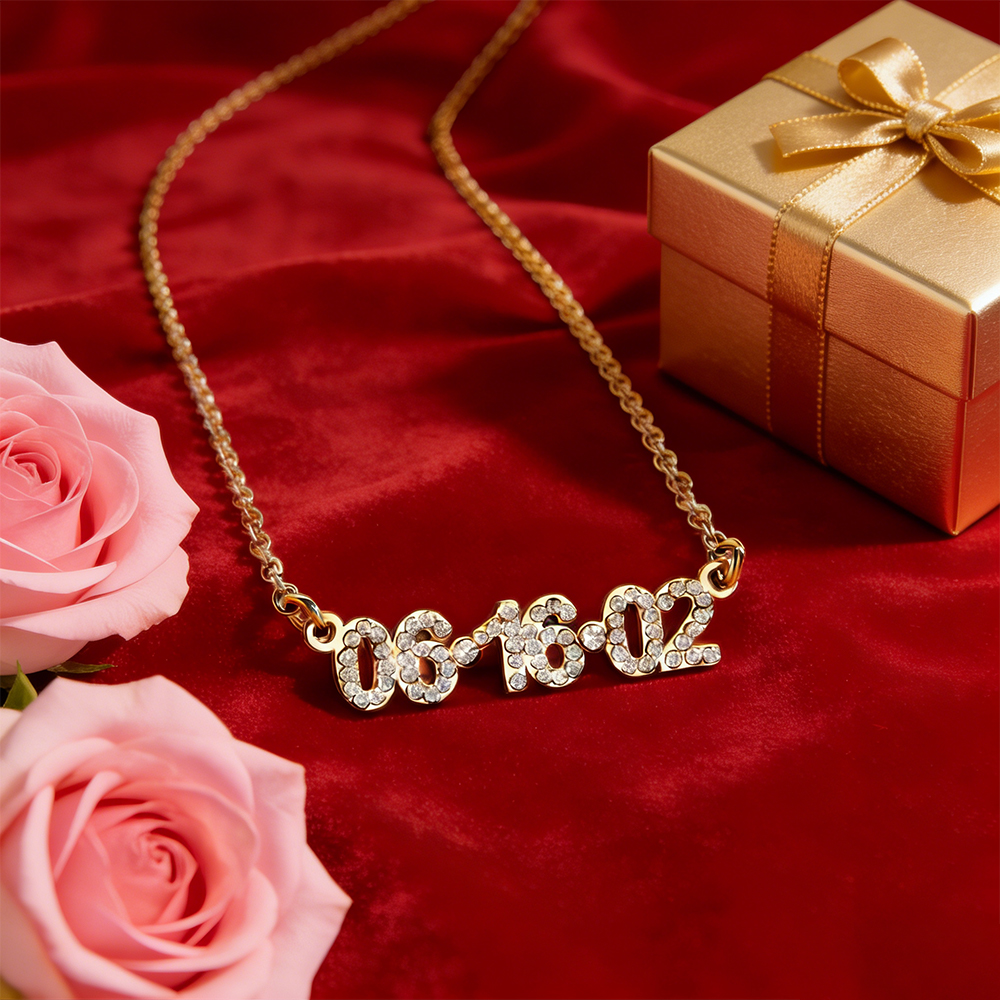  Custom Anniversary Date Necklaces for Her  Minimalist Necklaces Engraved Date  For Valentine's Day Gifts For Girlfriend