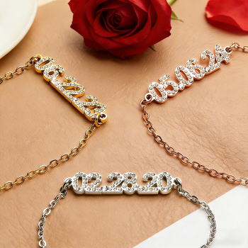 Personalized Date Bracelet Custom Anniversary Date Bracelet for Her  Minimalist Engraved Date Bracelet For Couple Gifts