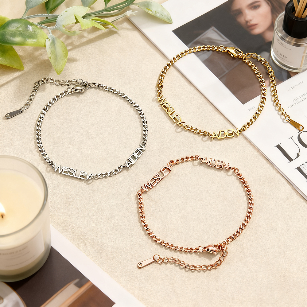 Personalized Dainty Name Bracelet Custom Nameplate Bracelet Engraved Name Bracelet Gifts for Her