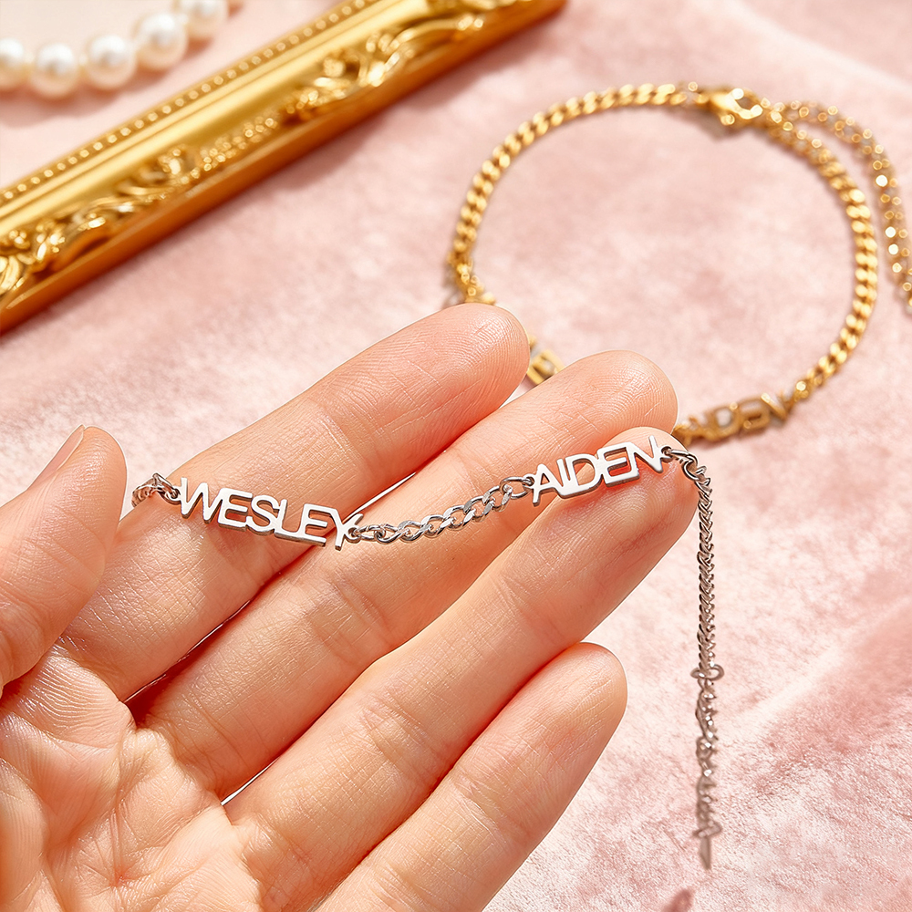 Personalized Dainty Name Bracelet Custom Nameplate Bracelet Engraved Name Bracelet Gifts for Her