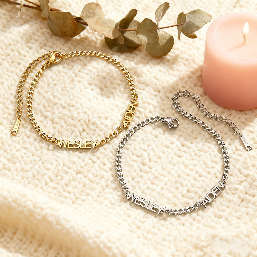 Personalized Dainty Name Bracelet Custom Nameplate Bracelet Engraved Name Bracelet Gifts for Her