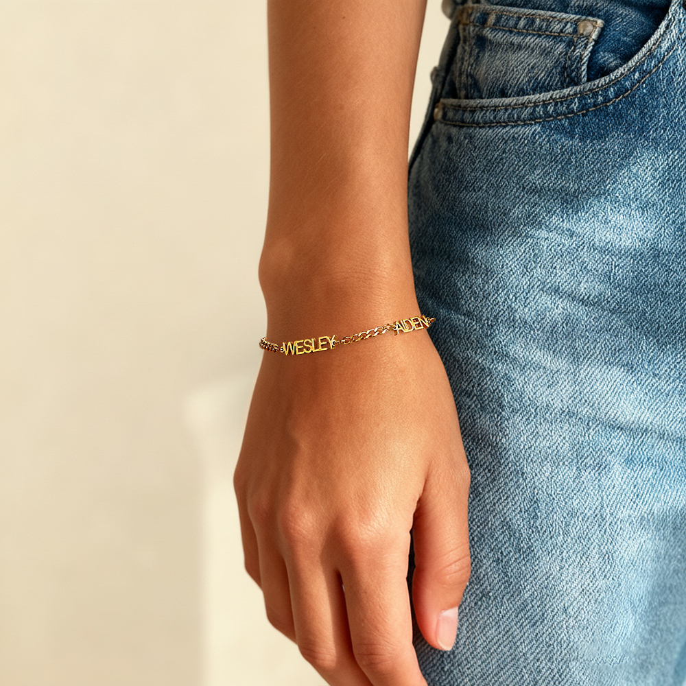 Personalized Dainty Name Bracelet Custom Nameplate Bracelet Engraved Name Bracelet Gifts for Her