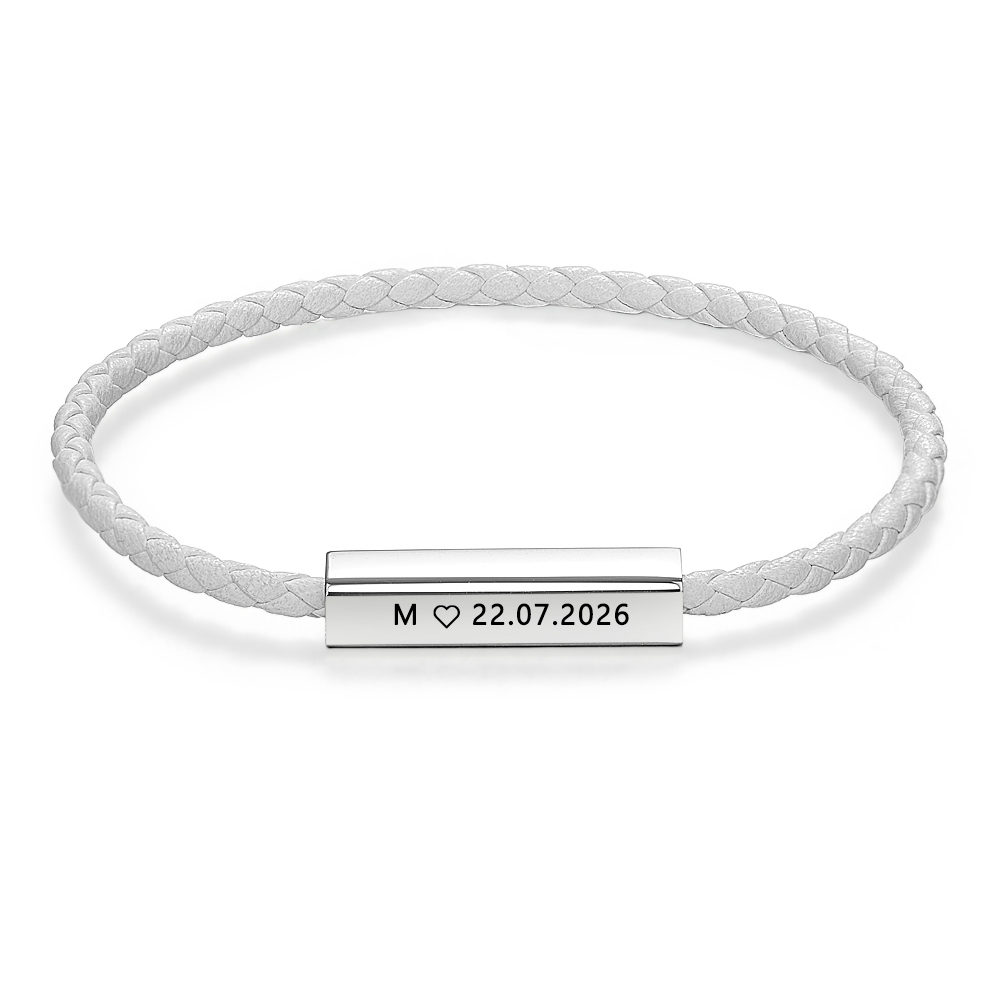 Custom Couple Bracelet with Engraved Date & Personalized Engrave Your Special Day Anniversary Gift