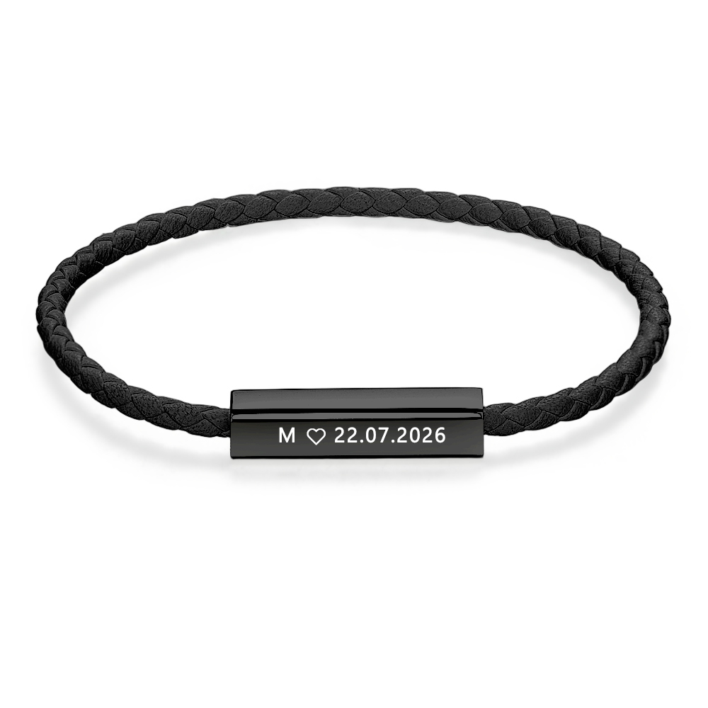 Custom Couple Bracelet with Engraved Date & Personalized Engrave Your Special Day Anniversary Gift