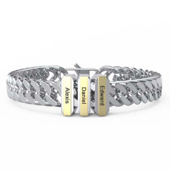 Personalized Engraved Bracelet Custom Gift for Dad 1-3 Charms - NameNecklace