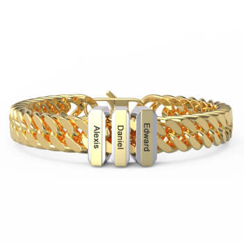 Personalized Engraved Bracelet Custom Gift for Dad 1-3 Charms - NameNecklace