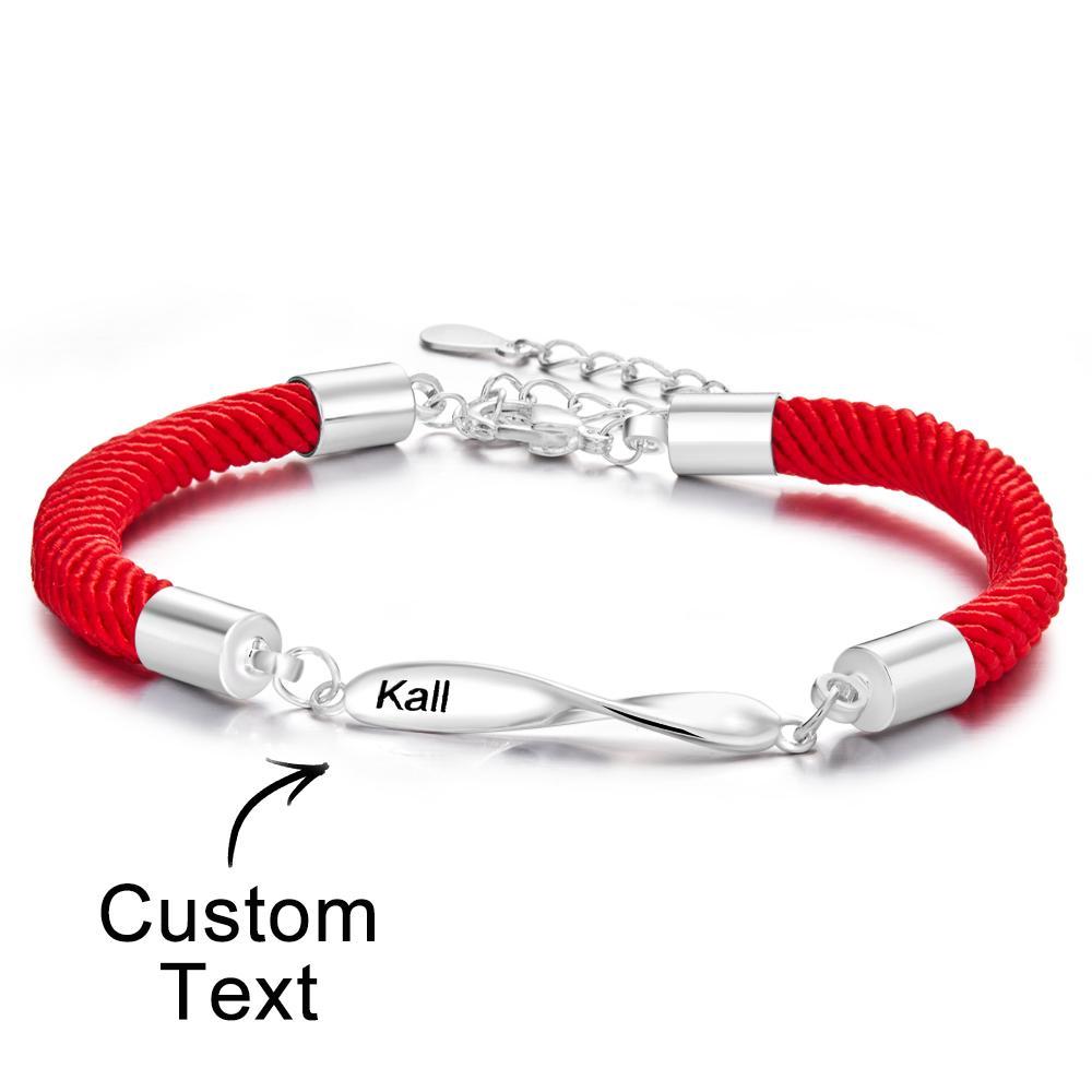Personalized Engraved Rope Bracelet Set Exquisite Bracelet For Couples - NameNecklace
