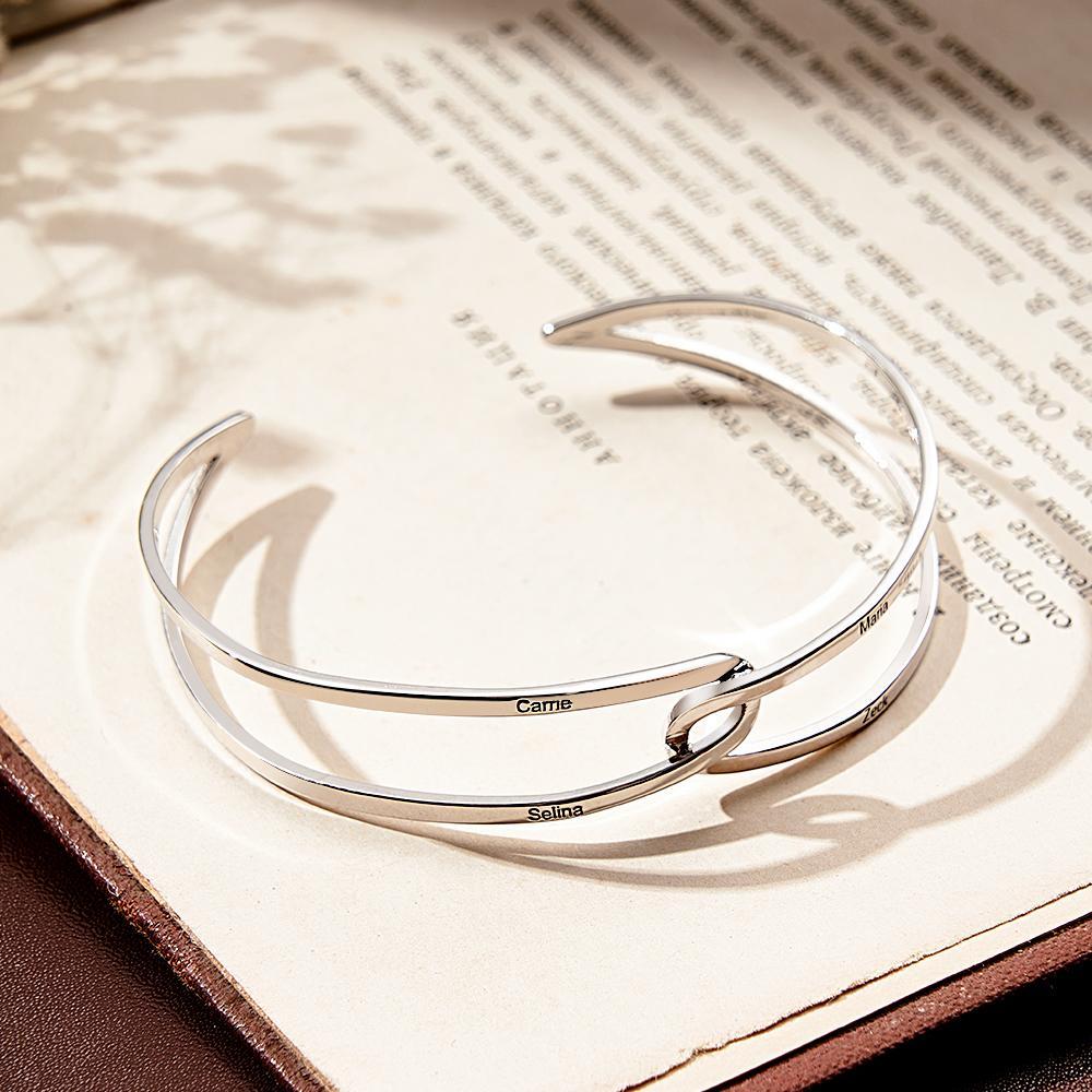 Custom Adjustable Cuff Couple Bracelet Gift Personalized Jewelry Birthday Bridesmaid for Her - NameNecklace