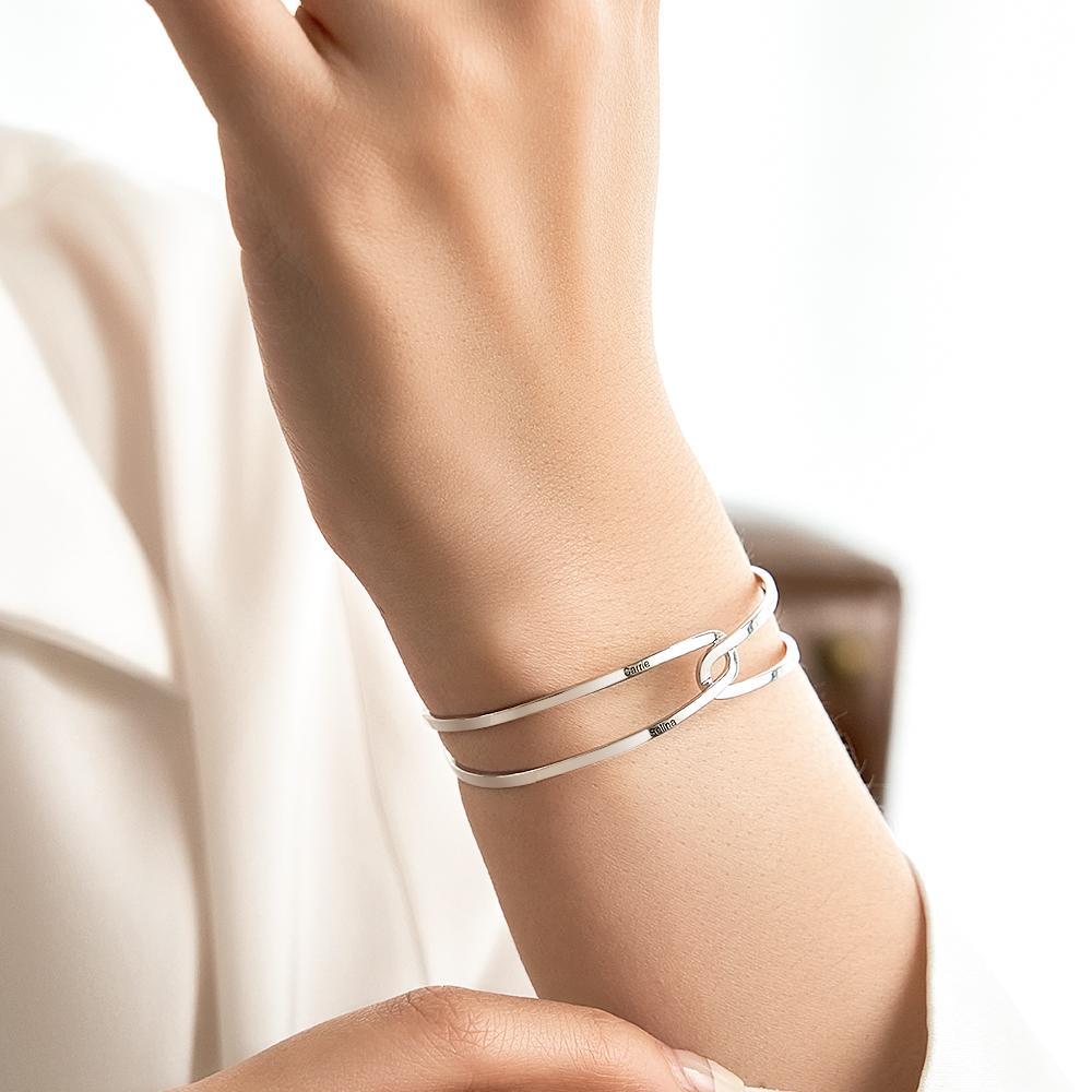 Custom Adjustable Cuff Couple Bracelet Gift Personalized Jewelry Birthday Bridesmaid for Her - NameNecklace