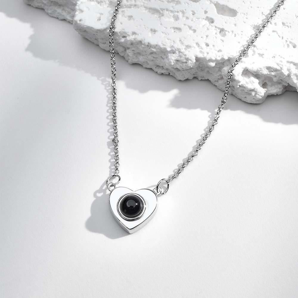 Custom Photo Neckalce I LOVE YOU Projection Heart Gift for Her - NameNecklace