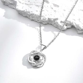 Custom Projection Necklace Double Heart Pendant Gift - NameNecklace