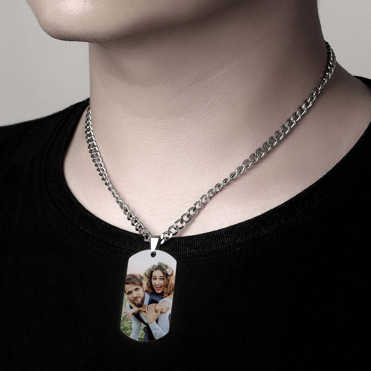 Personalized Moon Phase Photo Necklace Chic Chain Necklace Gifts For Lovers - NameNecklace