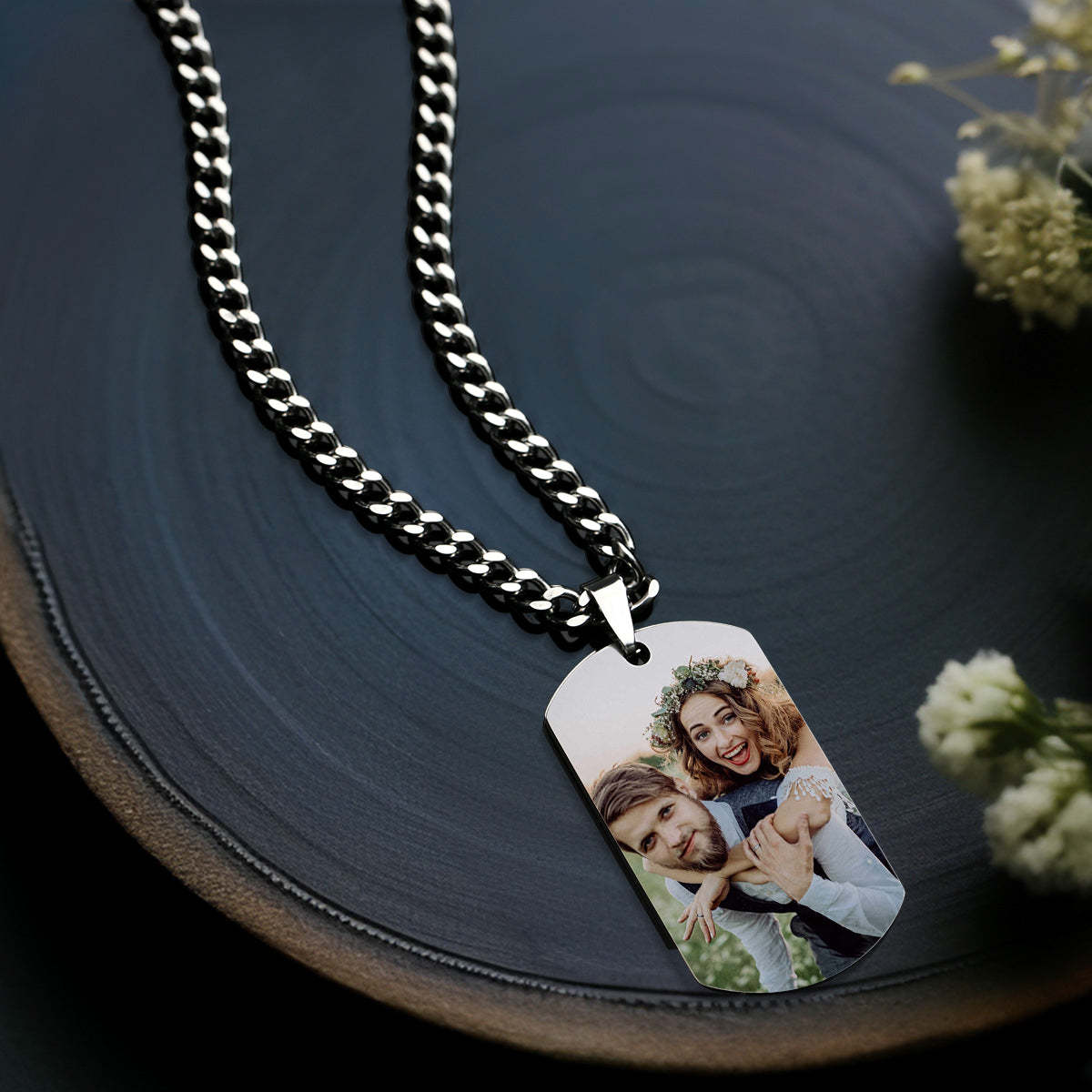 Personalized Moon Phase Photo Necklace Chic Chain Necklace Gifts For Lovers - NameNecklace