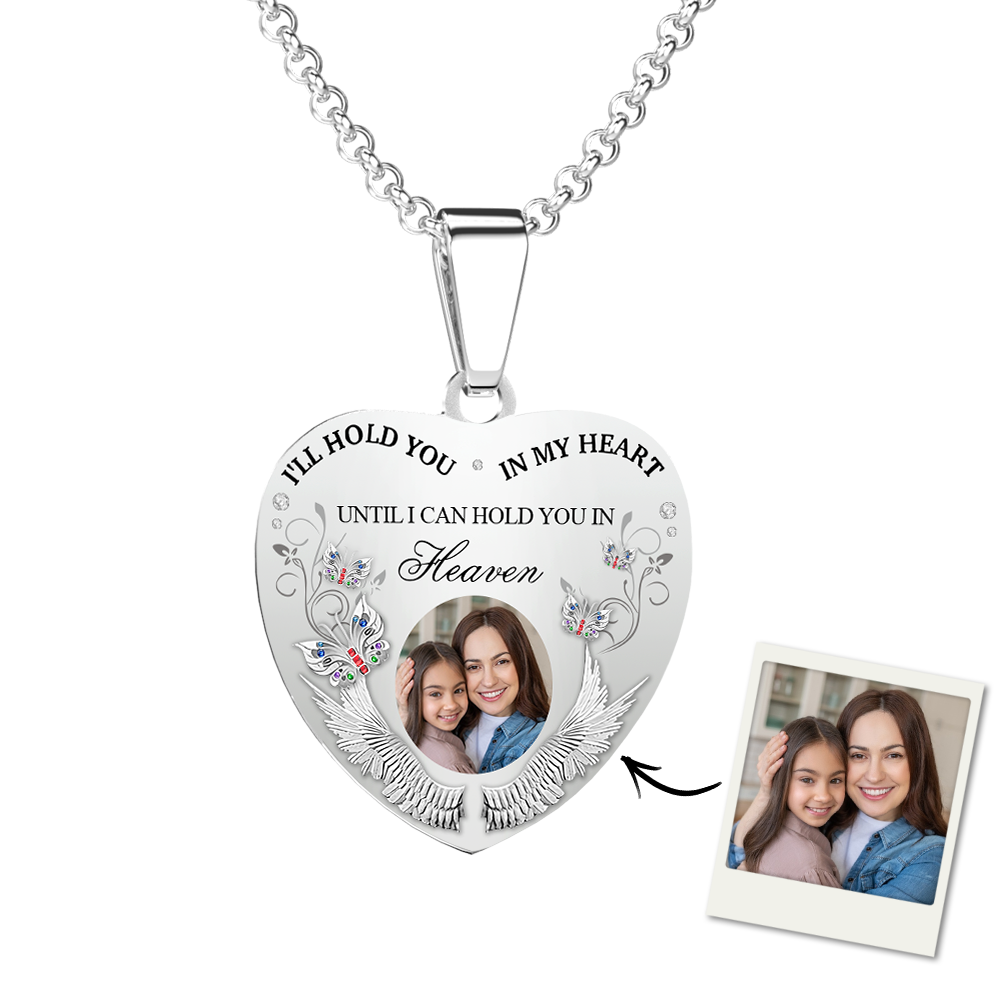 Custom Photo Memorial Necklace I'll Hold You In My Heart