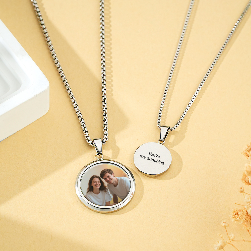 Custom Photo Reveal Necklace Personalized Temperature-Activated Photo 