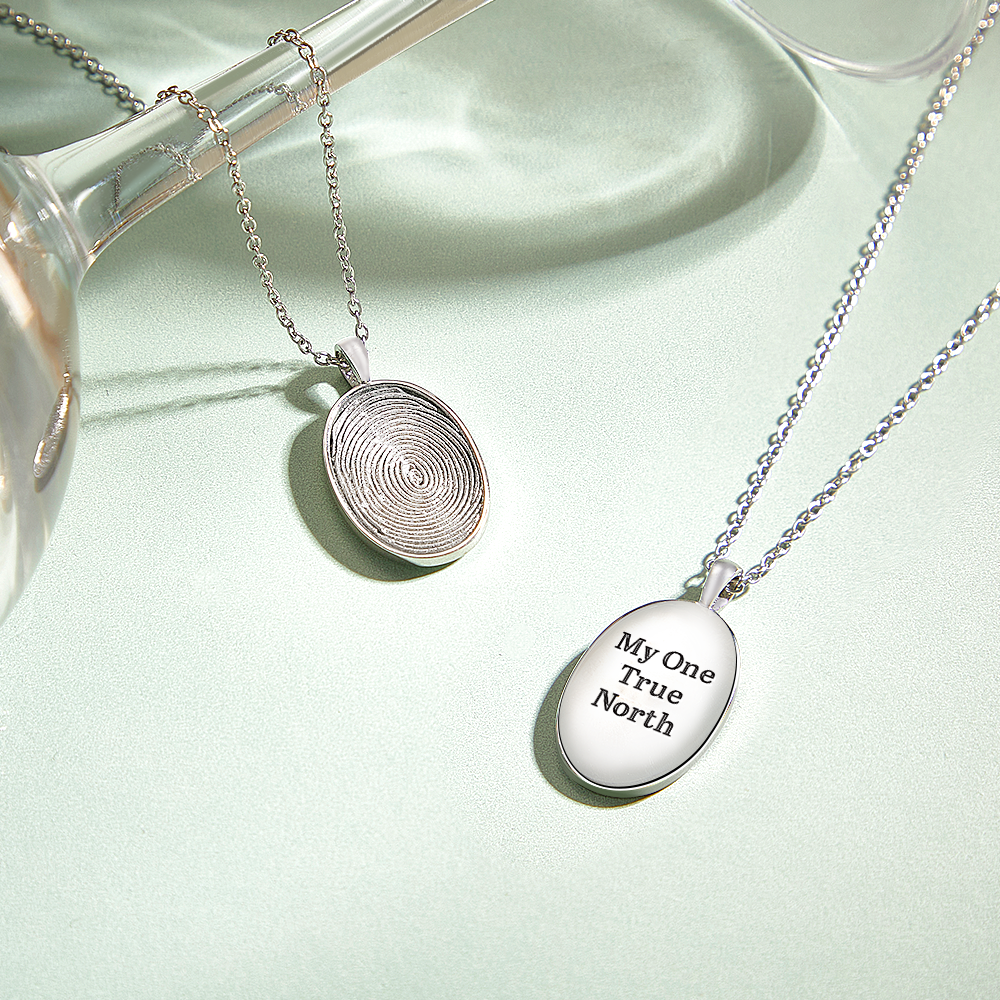Actual Fingerprint & Handwriting Necklace Custom Thumbprint Necklace Engraved Fingerprint & Message Necklace Gifts for Her