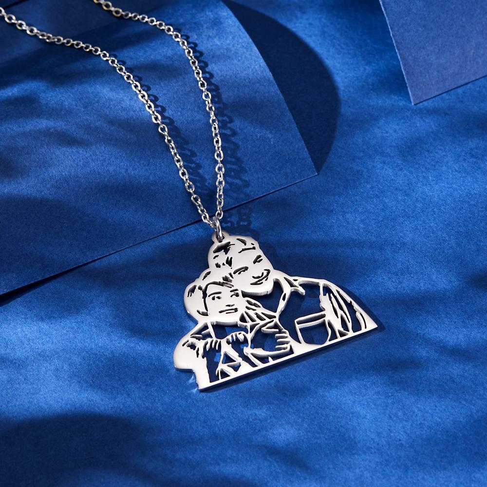 Custom Photo Necklace Three-dimensional Hollow Out Unique Gifts - NameNecklace