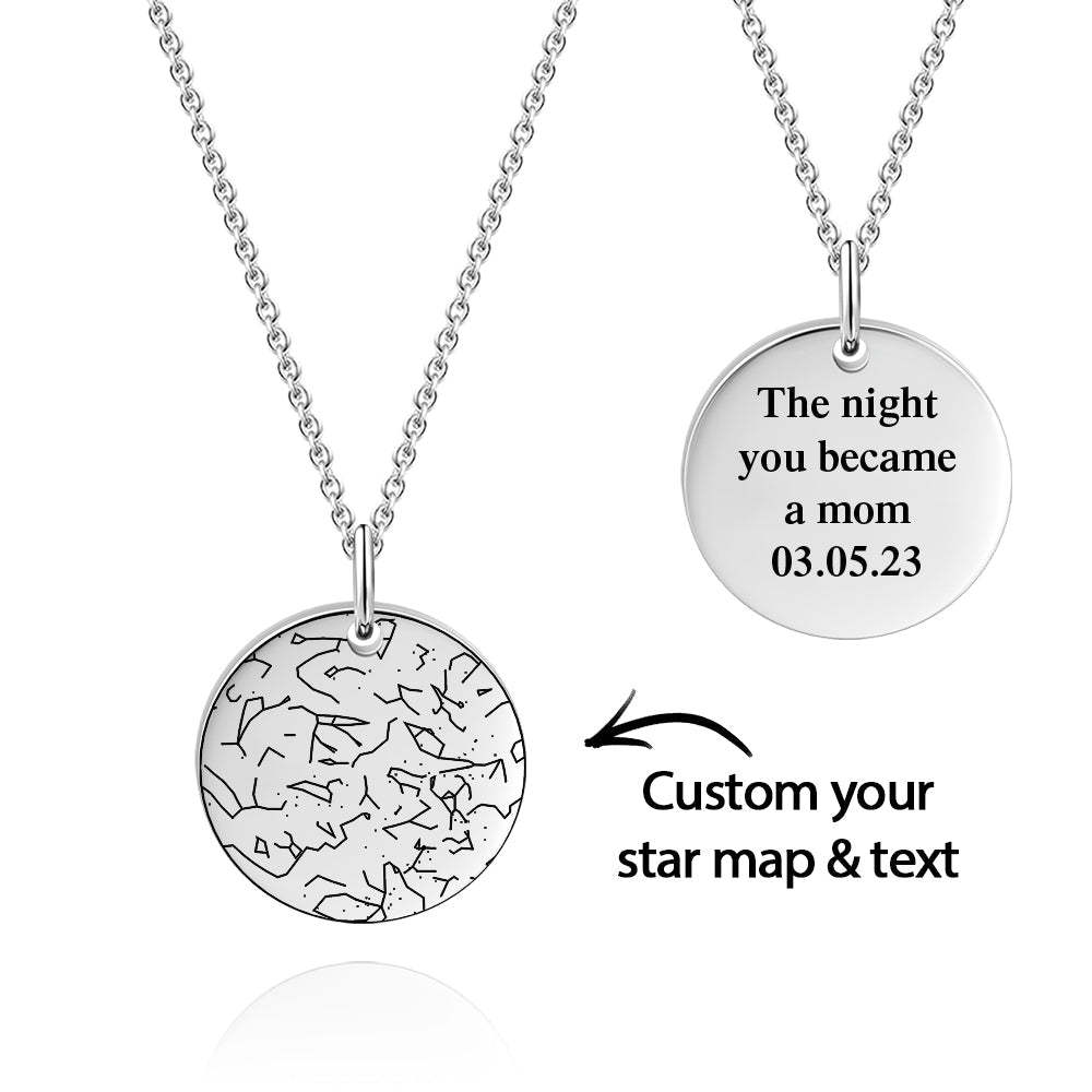 Custom Engraved Star Map Necklace Personalized Constellation Map Necklace Gift for Her - NameNecklace