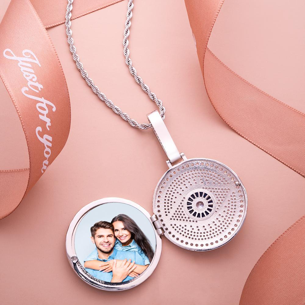 Custom Photo Necklace Evil Eye Pendant Hip Hop Gifts - NameNecklace