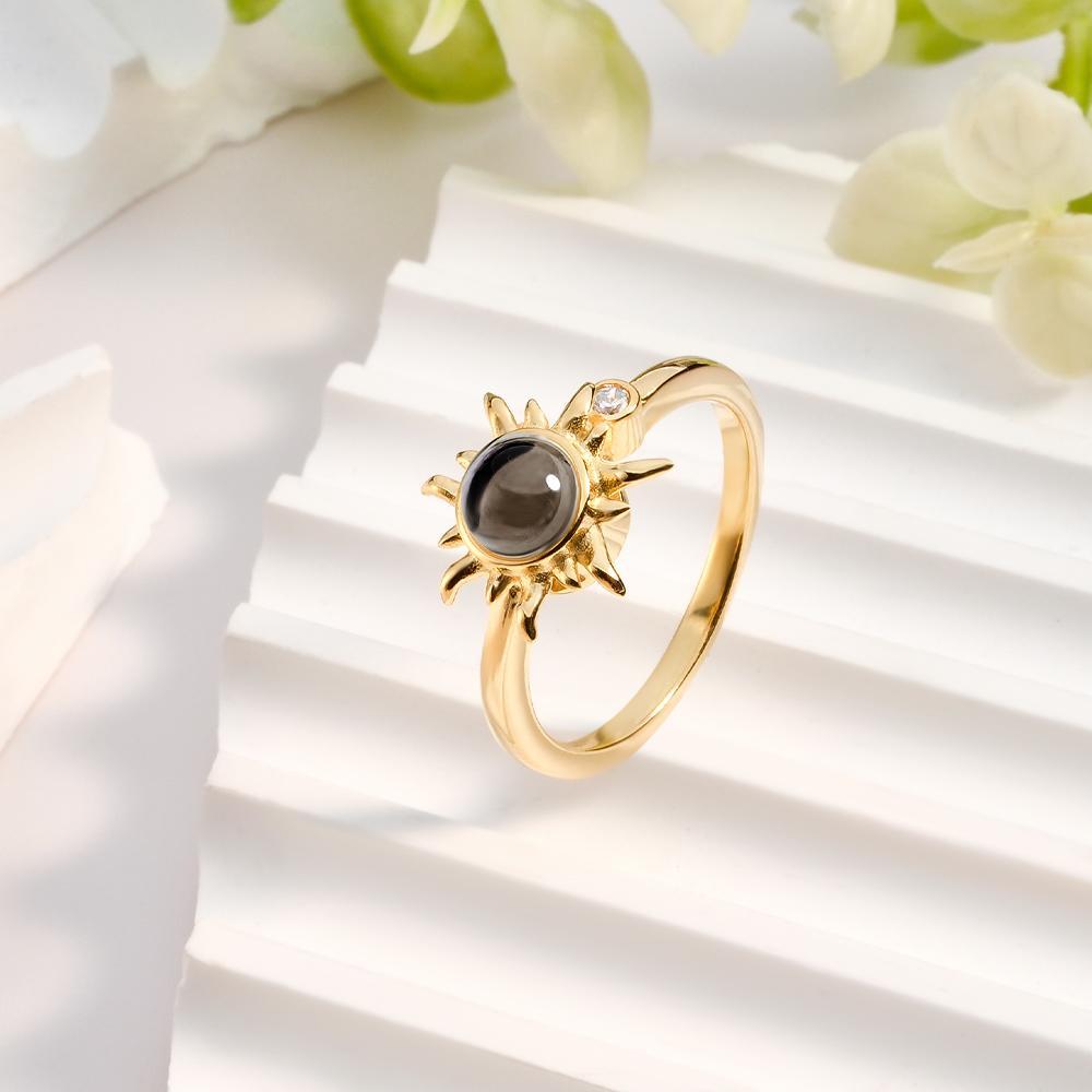 Custom Photo Projection Ring Fashion Sun Couple Gifts - NameNecklace