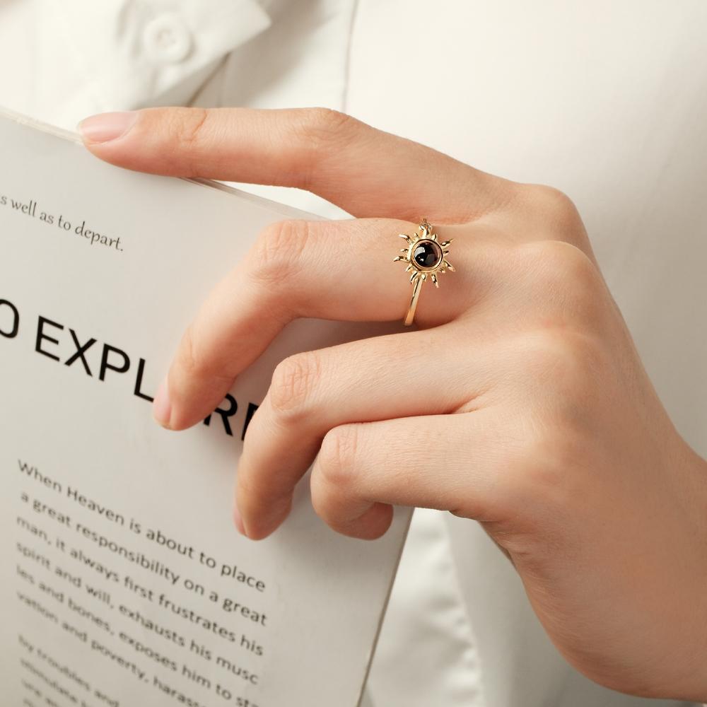 Custom Photo Projection Ring Fashion Sun Couple Gifts - NameNecklace