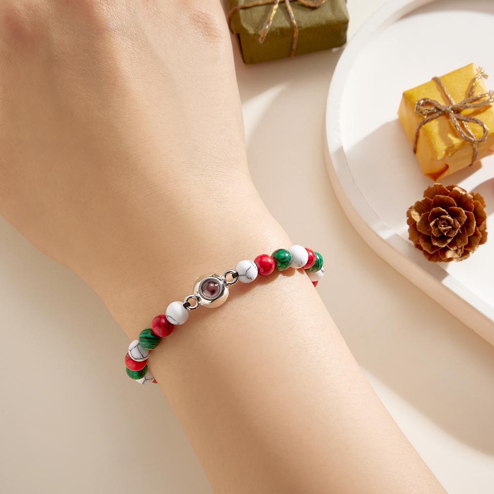 Custom Projection Bracelet Bead Couple Christmas Gift - NameNecklace