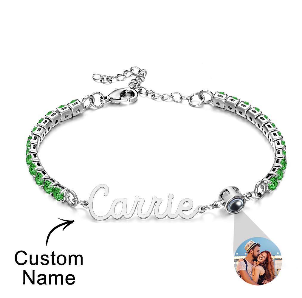 Custom Name Tennis Bracelets Projection Unique Gifts for Girl - NameNecklace