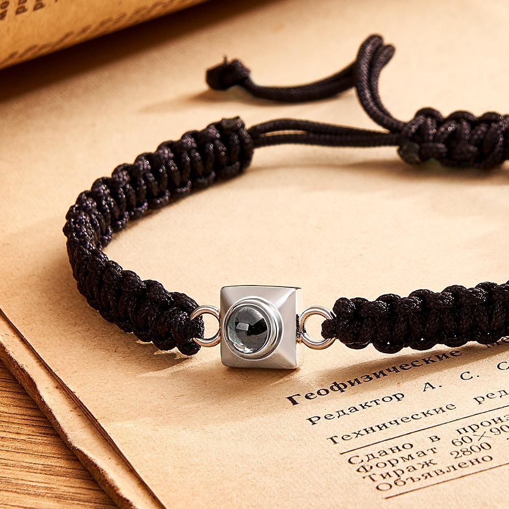 Custom Projection Bracelet Weave Fashion Gift for Men - NameNecklace
