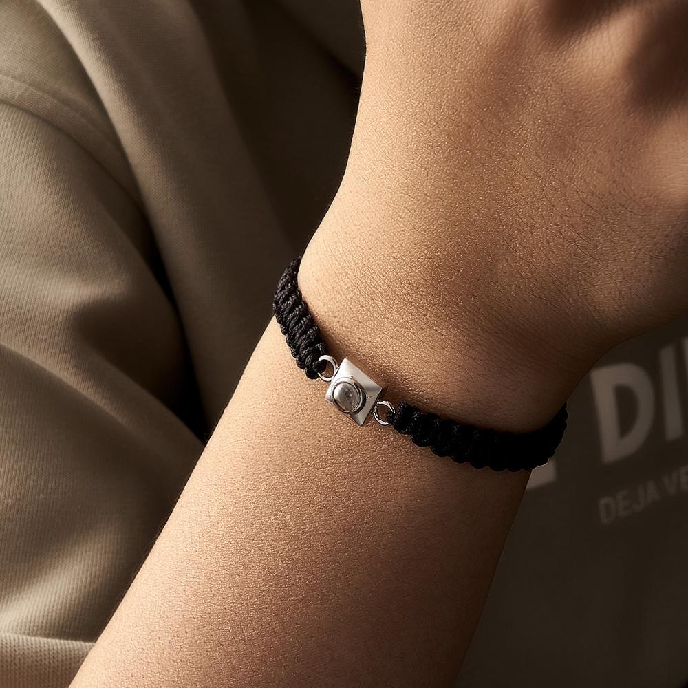 Custom Projection Bracelet Weave Fashion Gift for Men - NameNecklace