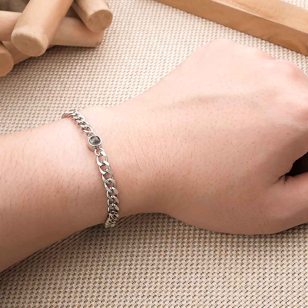Personalized Photo Projection Bracelet Vintage Bracelet Jewelry For Him - NameNecklace