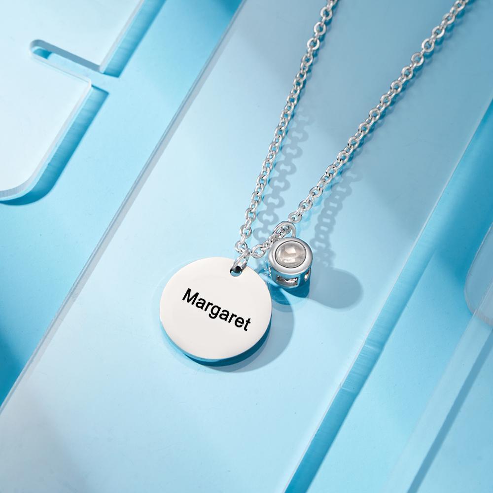 Custom Projection Engraved Necklace Pendant Simple Gifts - NameNecklace