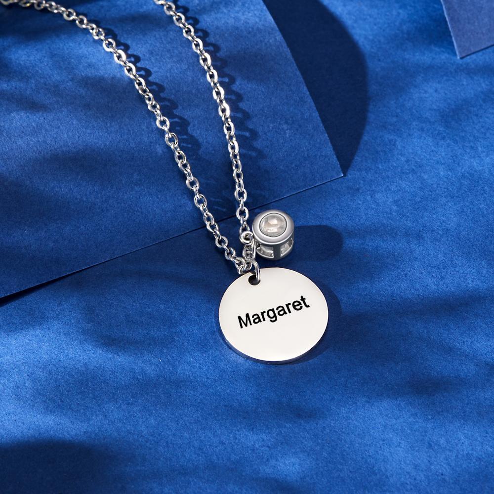 Custom Projection Engraved Necklace Pendant Simple Gifts - NameNecklace