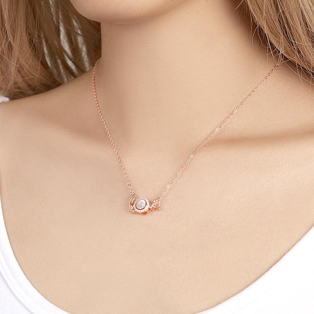 Love Photo Projection Necklace Personalized Charming Picture Jewelry for Her - NameNecklace
