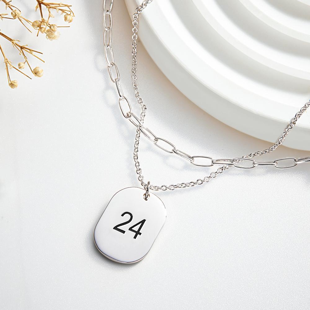 Layered Custom Necklace Engraved Necklace Anniversary Gifts - NameNecklace