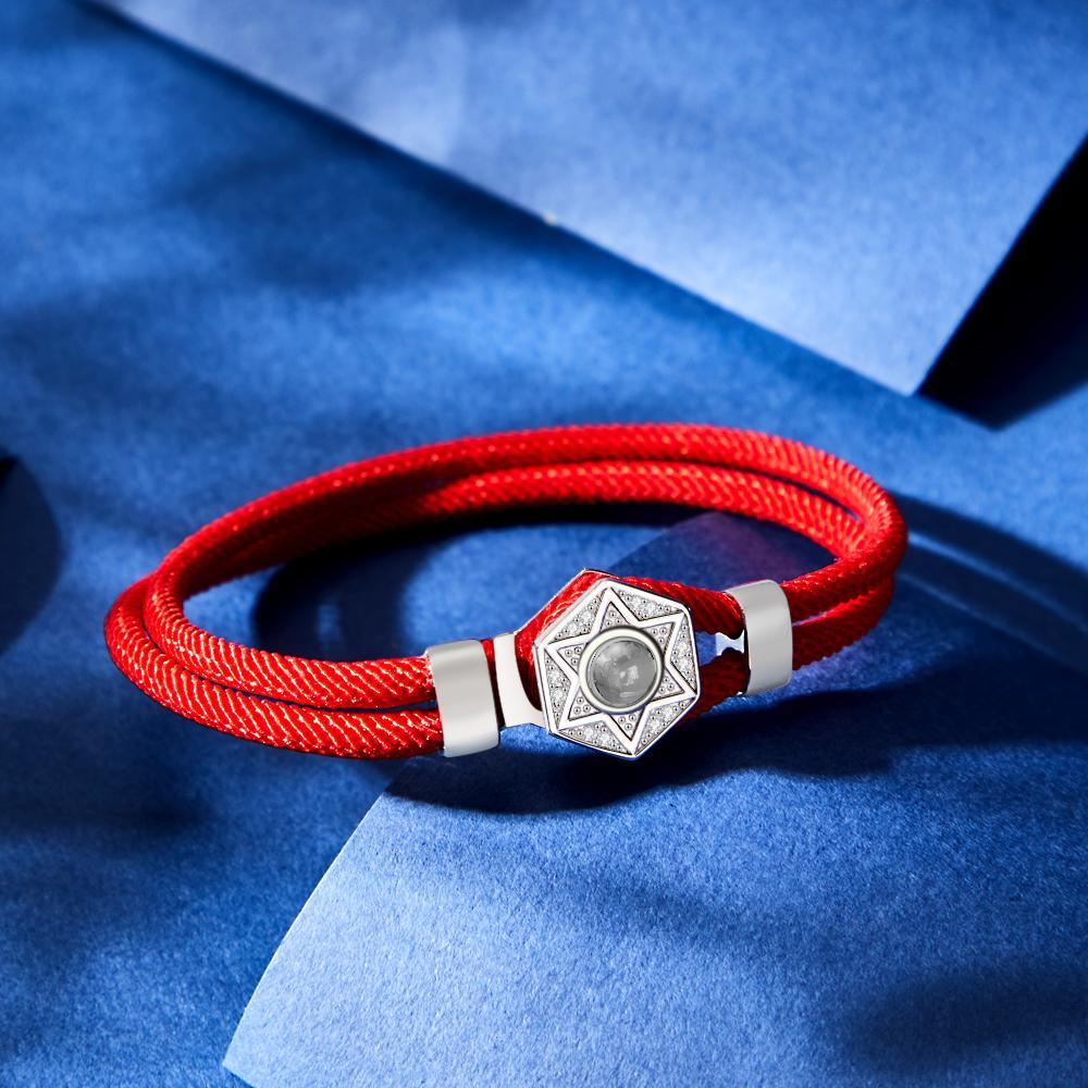 Custom Projection Bracelet Hexagram Couple Gifts - NameNecklace