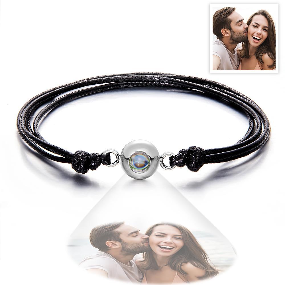 Custom Projection Photo Bracelet Weave Style Colorful Couple Gifts - NameNecklace