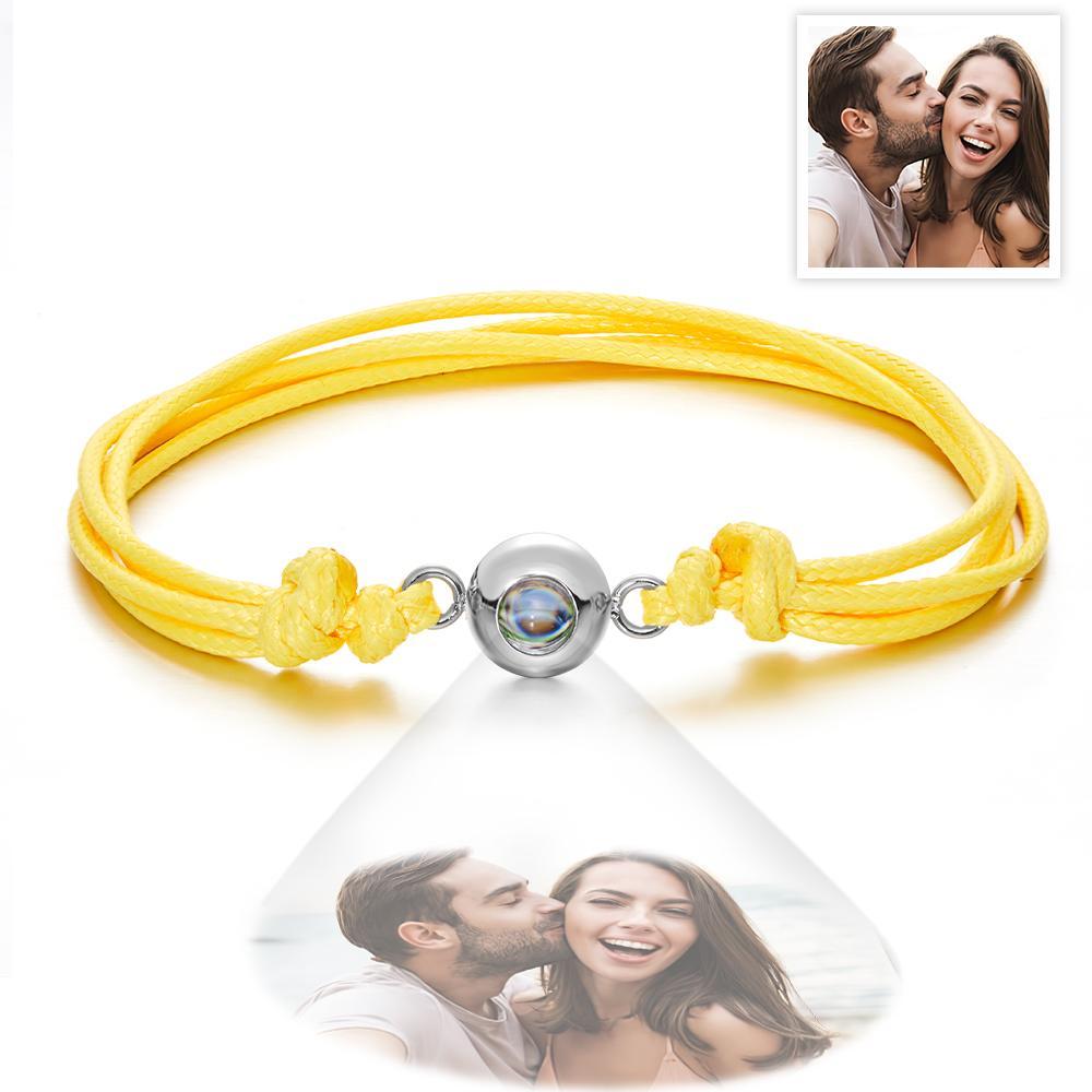 Custom Projection Photo Bracelet Weave Style Colorful Couple Gifts - NameNecklace