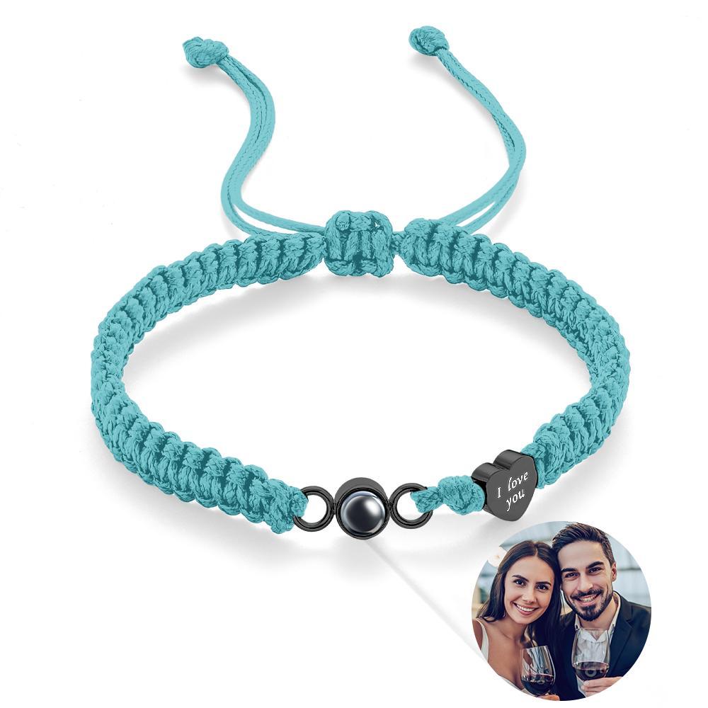 Custom Photo Projection Bracelet Heart Couple Gift - NameNecklace