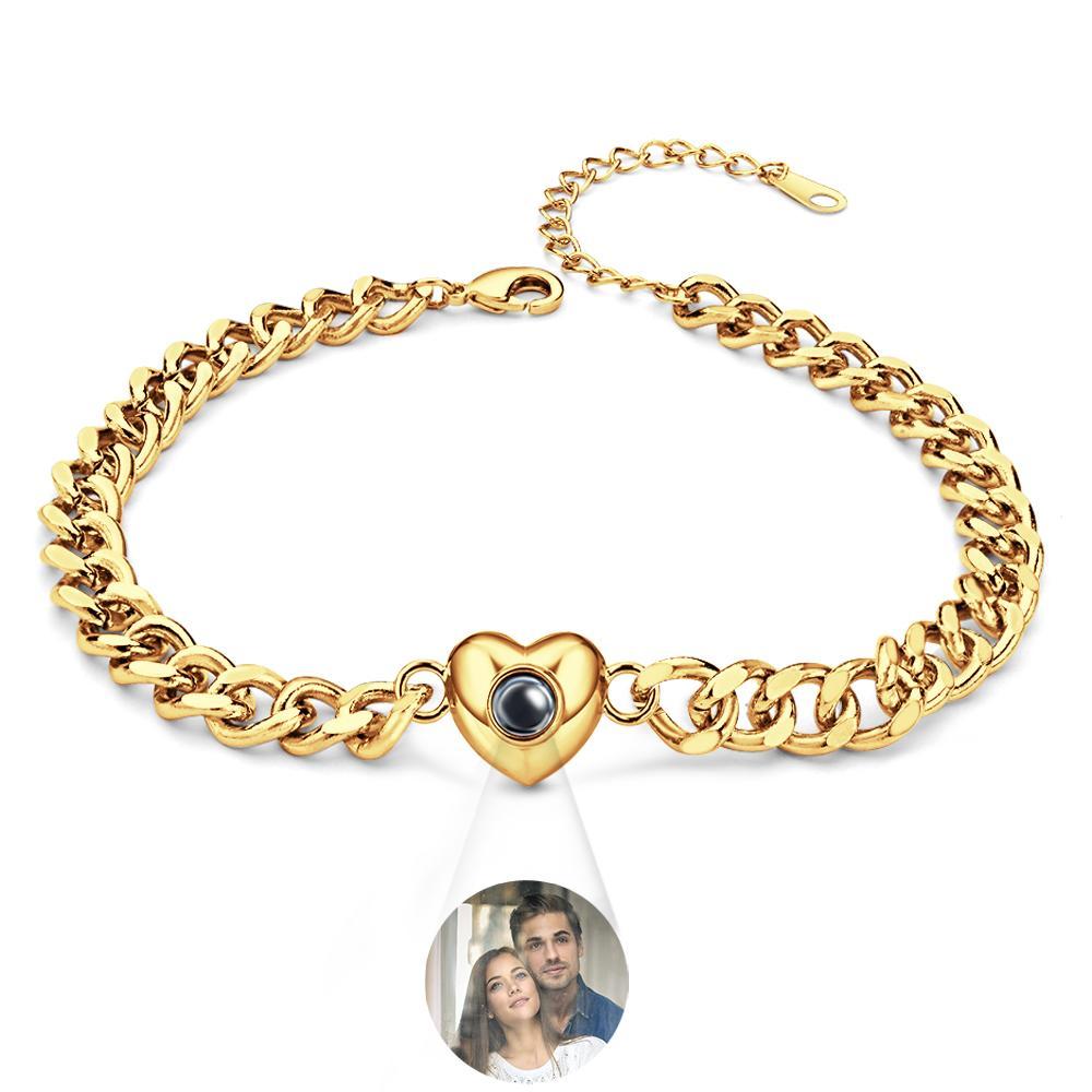 Custom Projection Bracelet Cuban Chain Simple Gift - NameNecklace