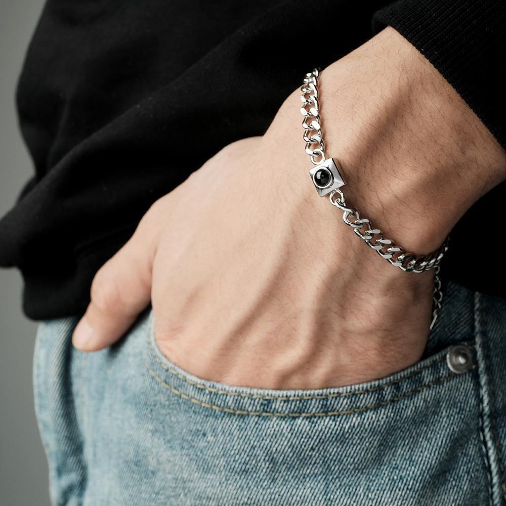 Custom Projection Bracelet Square Chain Simple Gift - NameNecklace