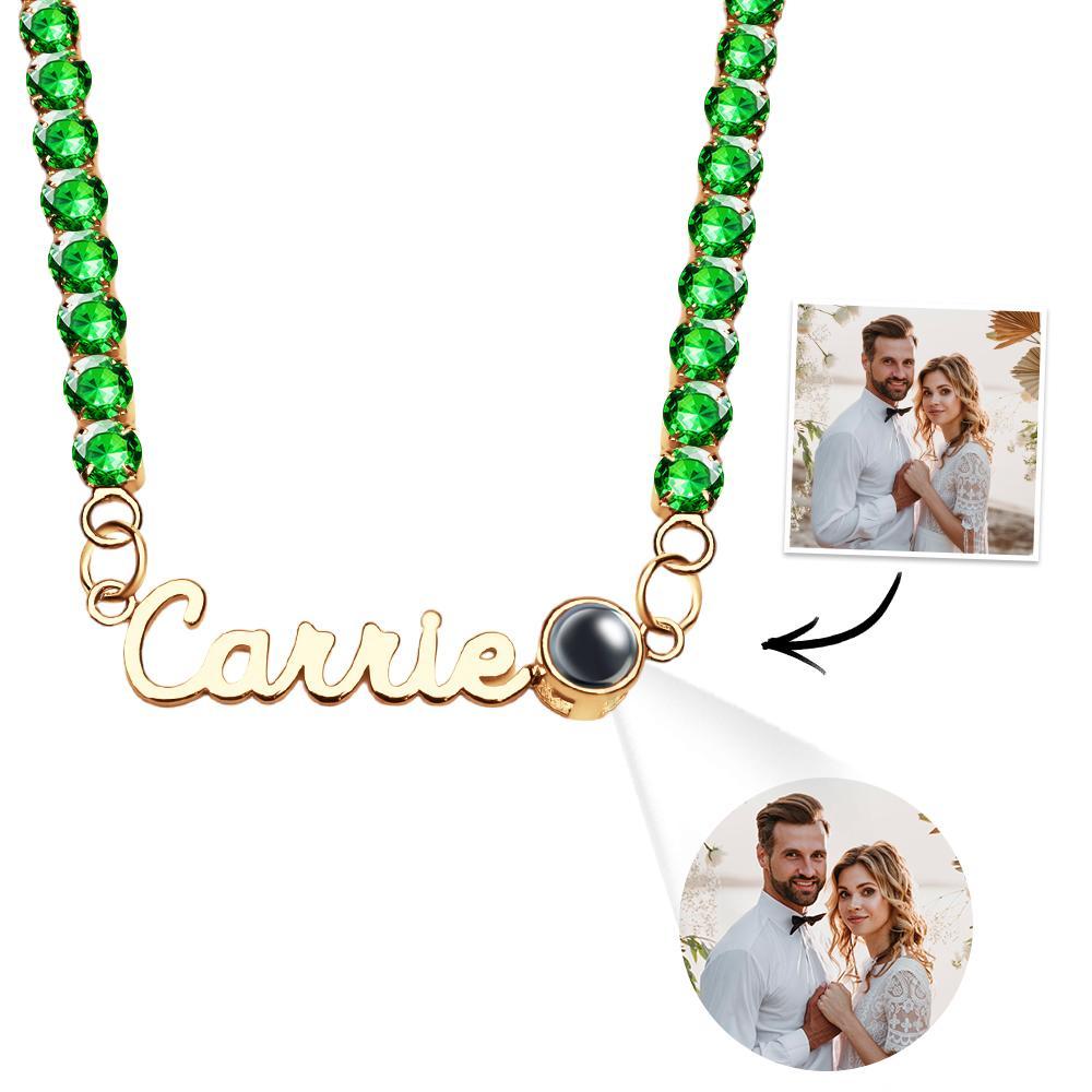 Custom Name Projection Necklace Tennis Chain Simple Gift - NameNecklace
