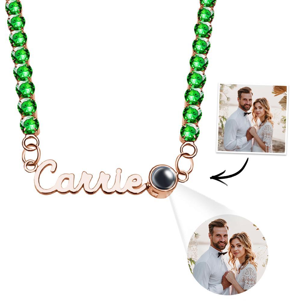 Custom Name Projection Necklace Tennis Chain Simple Gift - NameNecklace