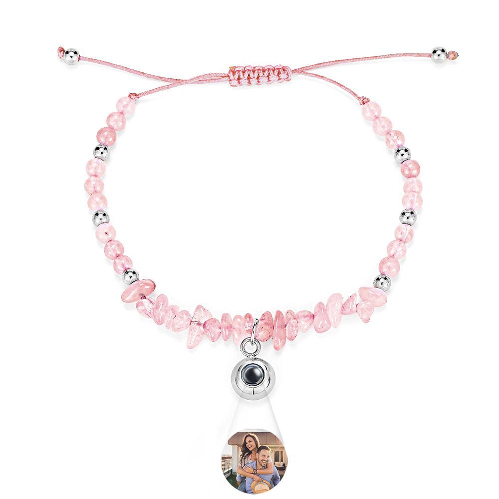 Personalized Picture Projection Bracelet With Colorful Stone Chain Unique Christmas Gift For Friends - NameNecklace
